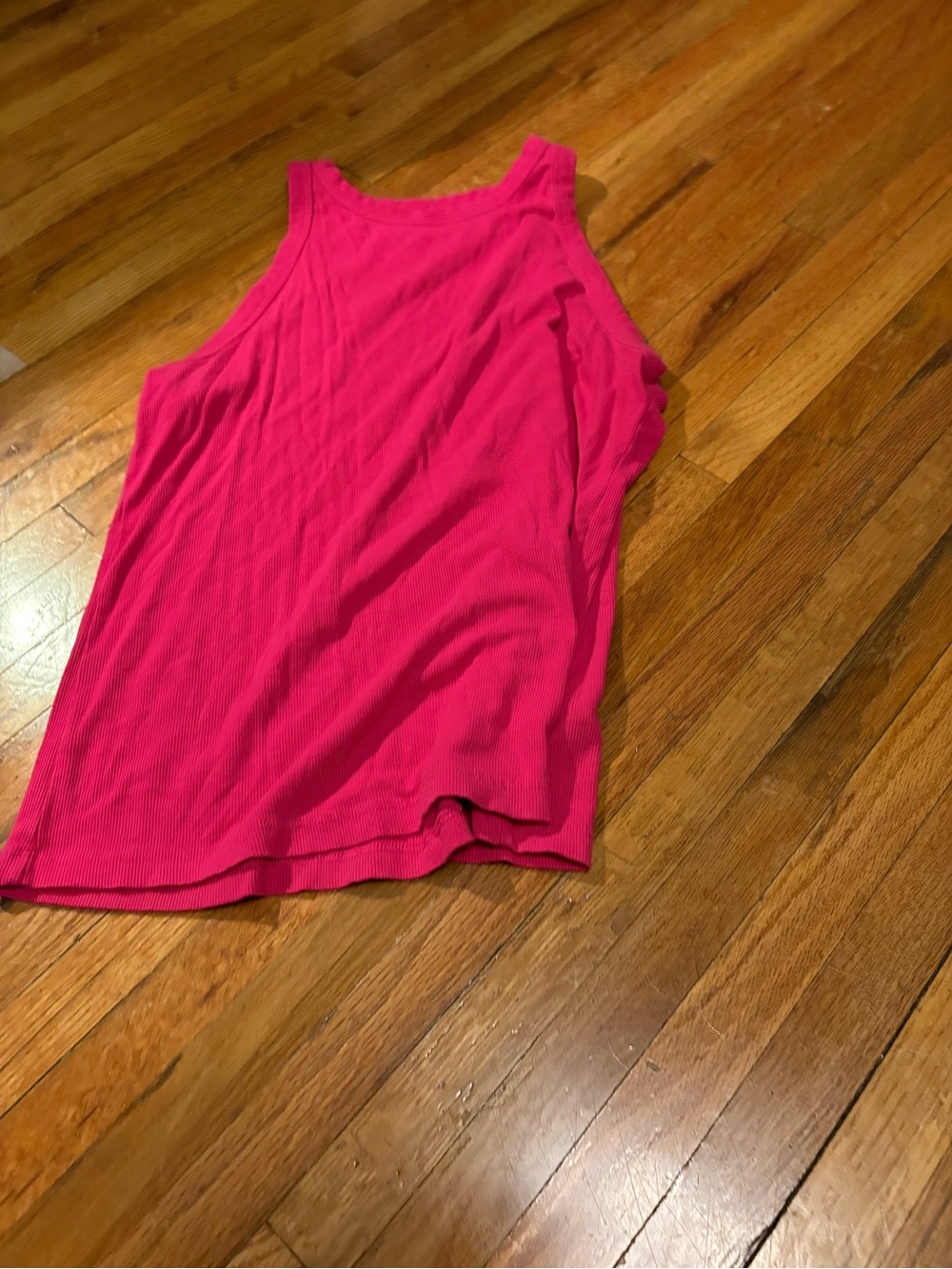 Rachel Zoe Vibrant Pink Ribbed Tank Top